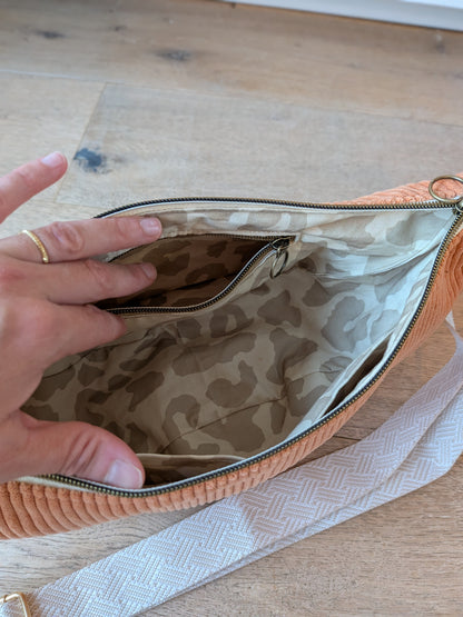 SAC HOBO VELOURS CÔTELÉ & SANGLE PERSONNALISABLE | M