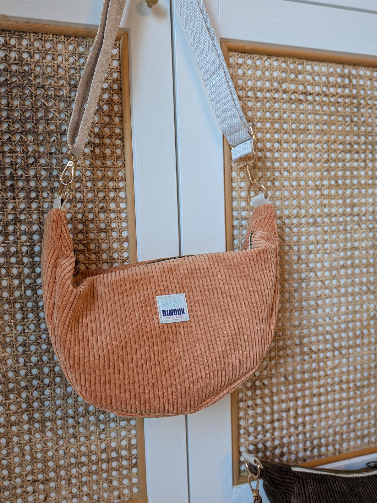 SAC HOBO VELOURS CÔTELÉ & SANGLE PERSONNALISABLE | M
