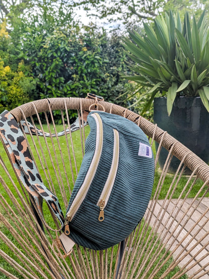 DUO BANANES VELOURS CÔTELÉ & SANGLE PERSONNALISABLE | MINI ET MAXI