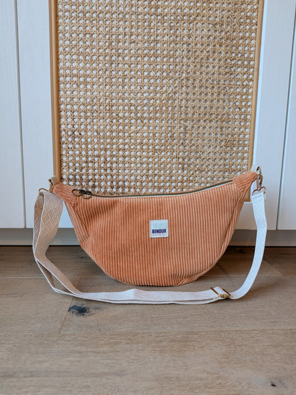 SAC HOBO VELOURS CÔTELÉ & SANGLE PERSONNALISABLE | M